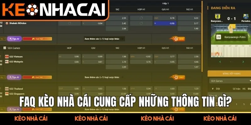 FAQ Kèo Nhà Cái - Tổng Hợp Giải Đáp Thắc Mắc Chi Tiết Nhất 1 FAQ Kèo Nhà Cái - Trang Keonhacai cung cấp những thông tin gì?