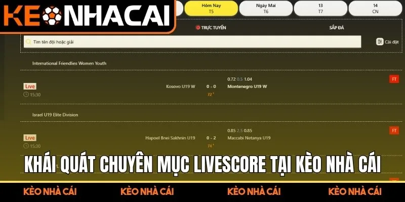 Khái quát chuyên mục livescore tại Kèo Nhà Cái